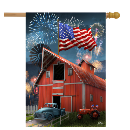 American Celebration Barn House Flag