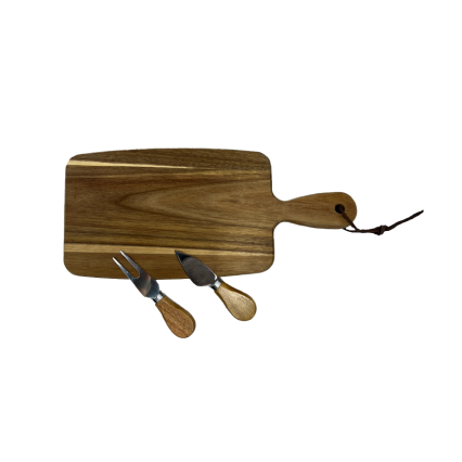 Tabletops Gallery 3pc Cheese Board with Knife Set