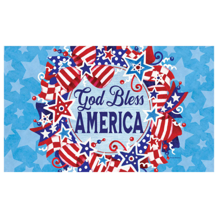 God Bless Wreath Doormat