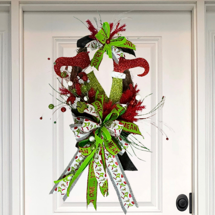 Grinch Legs Custom Wreath