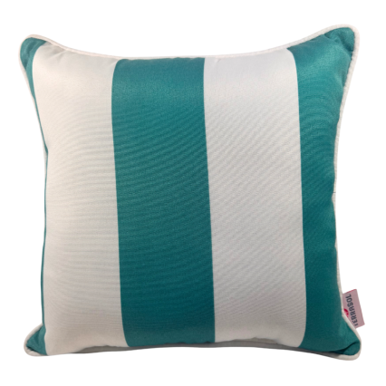 17" Awning Stripe Teal Outdoor Pillow