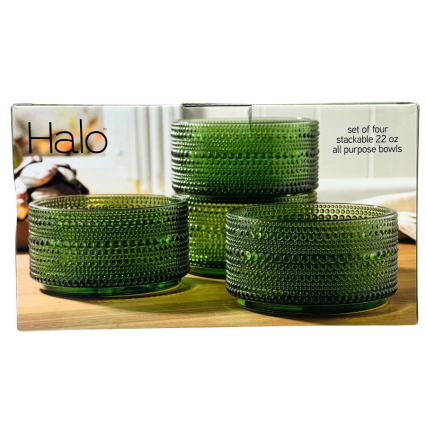 Halo Set of Four 22oz Bowls- Green