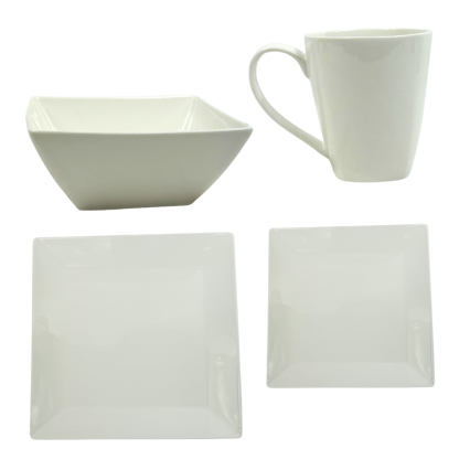 White Porcelain Dinner Set- 16pc