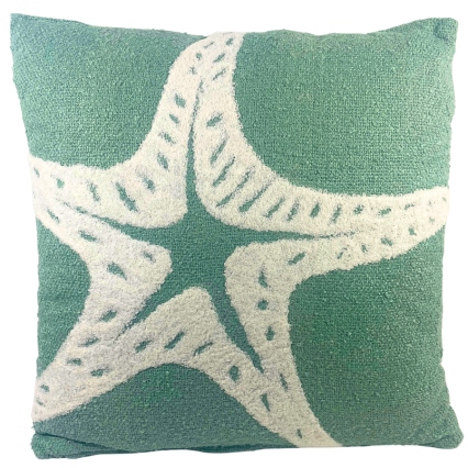 18" Starfish Aqua Outdoor Pillow