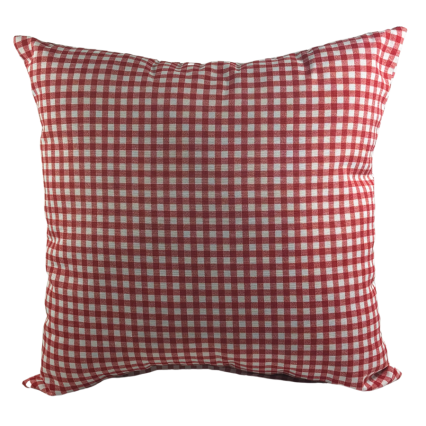 17" Gingham Lipstick Red Outdoor Pillow