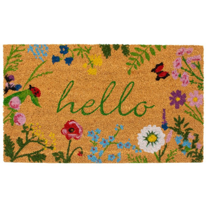 Hello Floral Doormat