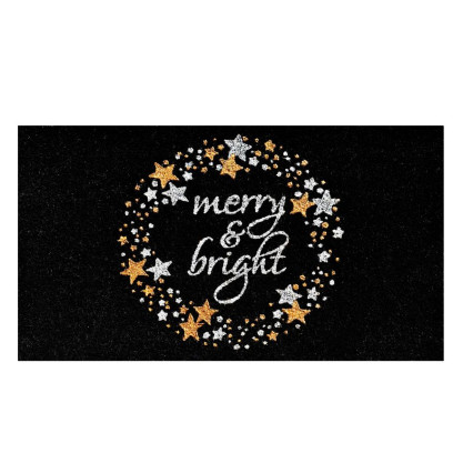 Merry & Bright Star Wreath Doormat