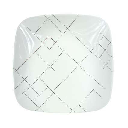 White Extra Strength Glass Plate with Abstract Shapes