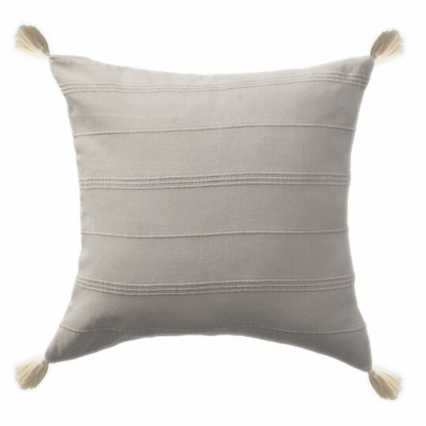 18" Gray Textured Indoor Pillow