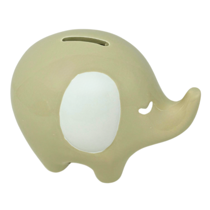 Porcelain Elephant Bank- Beige