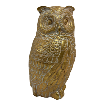 8" Dusty Gold Owl Statue