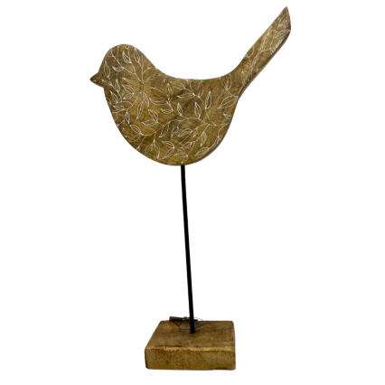 16" Carved Bird on Stick