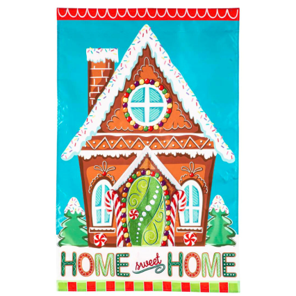 Gingerbread Home Sweet Home House Flag