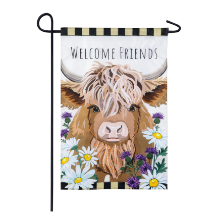 Highland Cow Welcome Friends Garden Flag