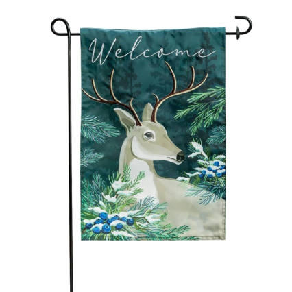 Woodland Deer Welcome Garden Flag