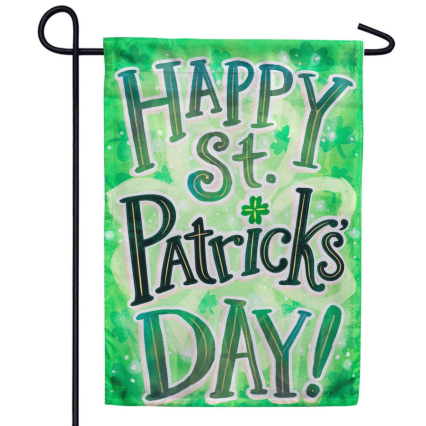 Happy St. Patrick's Day Applique Garden Flag