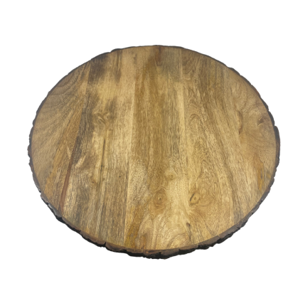 16" Wooden Bark Edge Rotating Tray