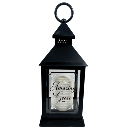 11" Amazing Grace Lantern w/ LED Candle