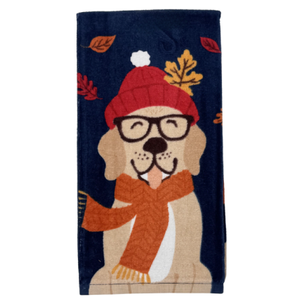 Autumn Dog Kitchen Towel