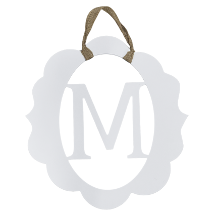 Monogram Quatrefoil M White