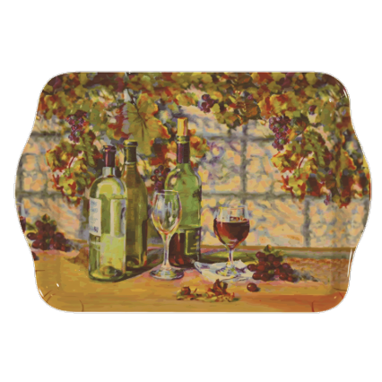 Vintage Wine Large Tray