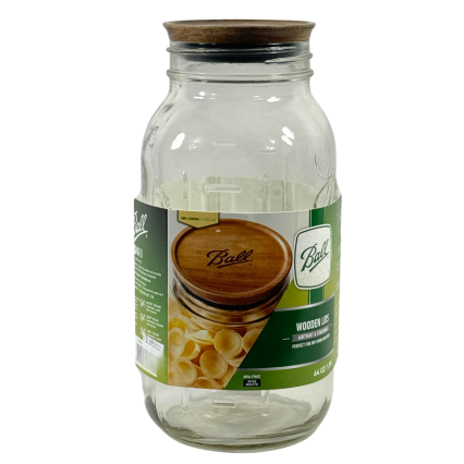 64oz Glass Jar w/ Wooden Lid