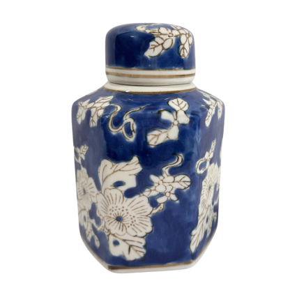 6.5" Floral Vine Chinoiserie Ginger Jar