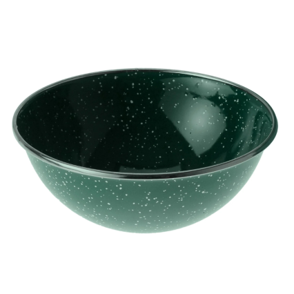 6" Green Enamelware Aluminum Bowl