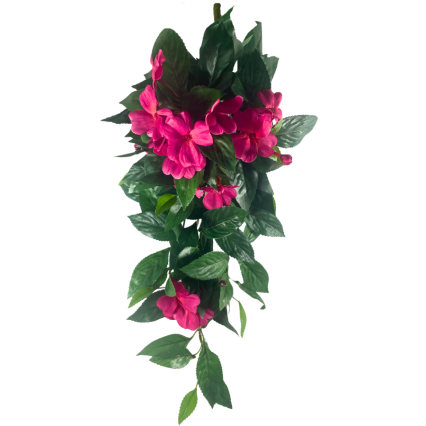 25" UV Impatiens Hanging Bush - Fuchsia