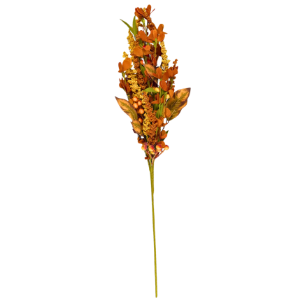 30" Orange Berry Leaves Spray