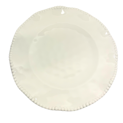 9" White Dotted Rim Plate