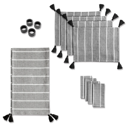 13 pc Black & White Dining Set