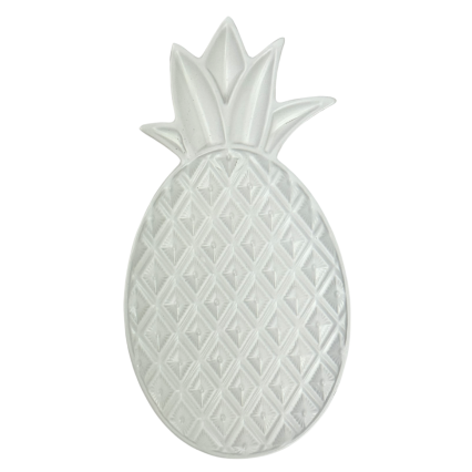 15" Pineapple Plate-White