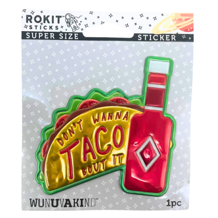 Taco Bout It 3-D Textured Metallic Sticker