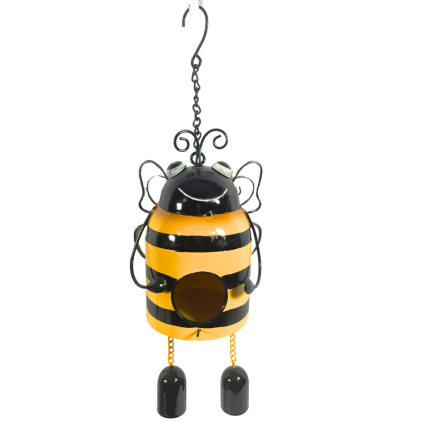 16" Bumblebee Birdhouse/Windchime Decor