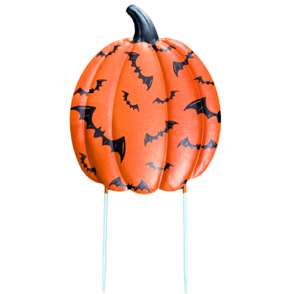 Pumpkin w/ Bats Yard Stake