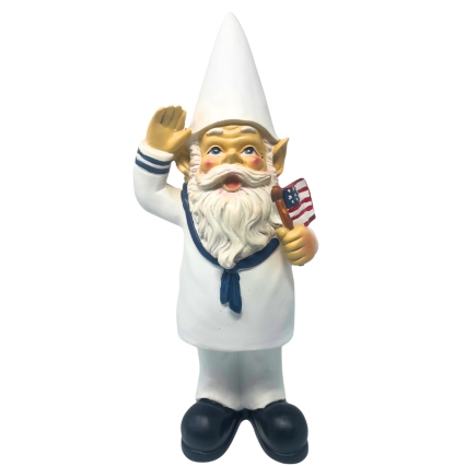 12" Resin Garden Gnome - Navy