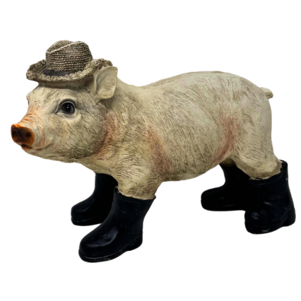 8" Standing Pig in Boots