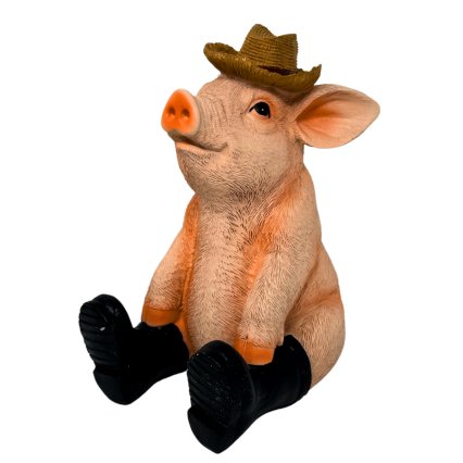 9" Sitting Pig in Boots