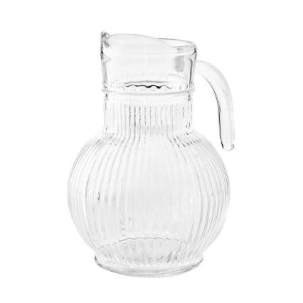 68 oz Ribbed Glass Pitcher