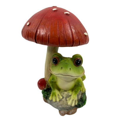 5" Frog Under Mushroom