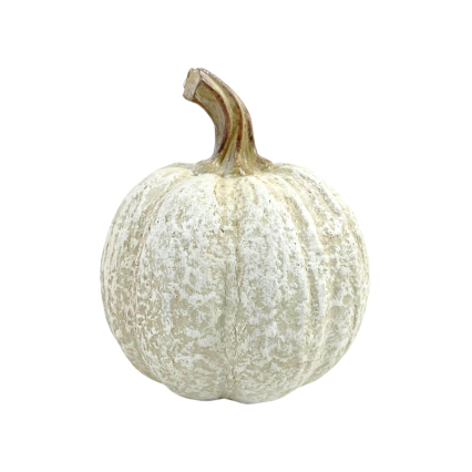 4" White Pumpkin Decor