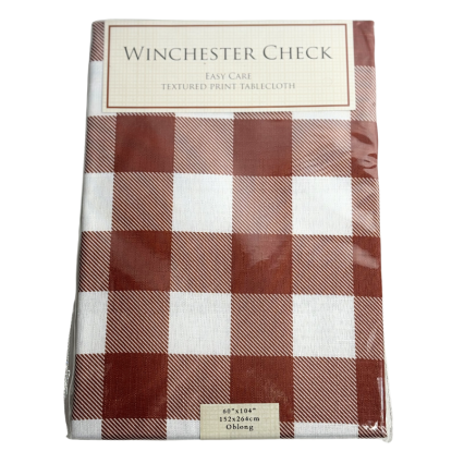 Red Checkered Oblong Tablecloth 60"x104"