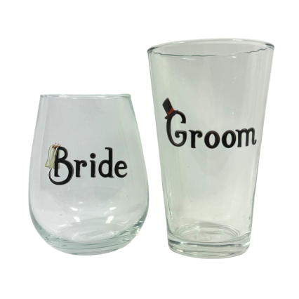 Bride and Groom Glasses