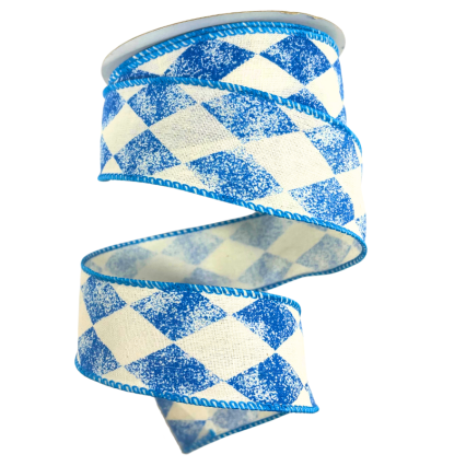 1.5" x 10yd Blue Diamond Ribbon