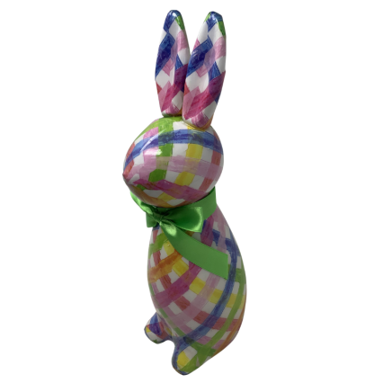12" Resin Easter Plaid Bunny