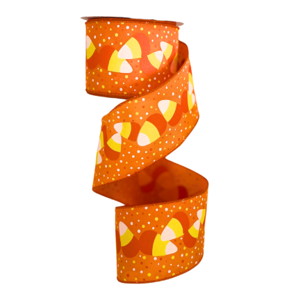 2.5" x 10yd Orange Candy Corn Ribbon