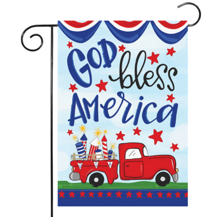 Firework Truck Garden Flag