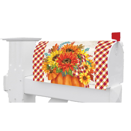 Pumpkin Sunflowers Mailbox Cover