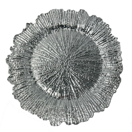 13" Silver Sunburst Charger Plate